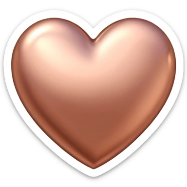 rose gold heart with metallic shine sticker