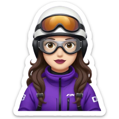 dark purple snowmobile, me Sitting on snowmobile goggles and helmet not covering my face brown eyes long wavy hair white skin dark purple formula 1995 snowmobile change sled color dark purple and white not yellow Snowmobile helmet and goggles, not on my face pants black remove face goggles sticker