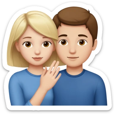 Boy touching girl sticker