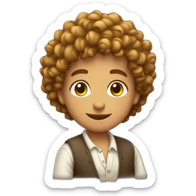 A moteno boy with curly hair con camisas sin sleeves sticker