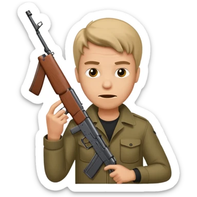 mad guy with an ak47 sticker