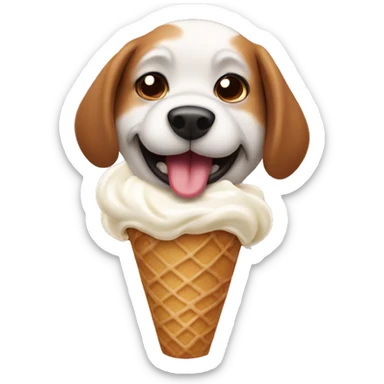 dog farting while eating ice cream sticker