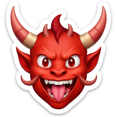 devil face with tongue out smiling  sticker