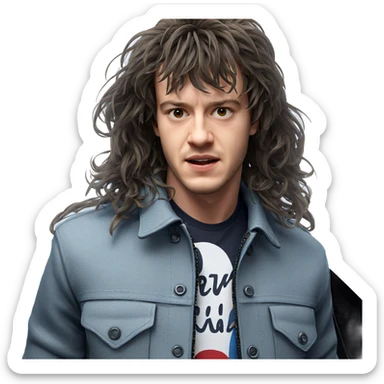 casual male portrait with jacket sticker