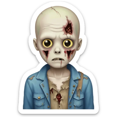 decaying zombie boy sticker