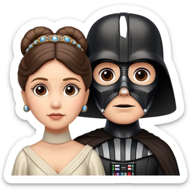 Darth Vader and Princess Leia light savers crossing sticker