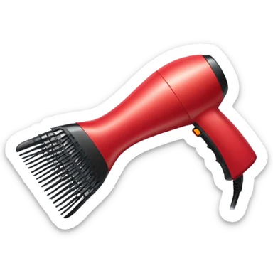 hair dryer and comb red color sticker