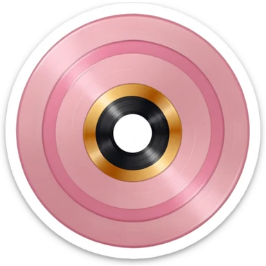 Vintage pale pink vinyl record sticker
