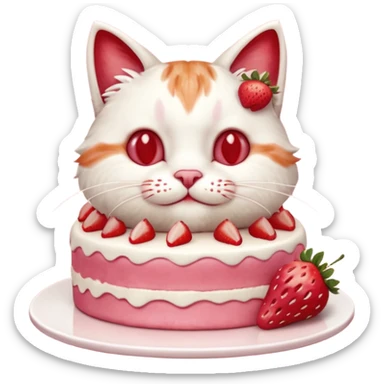Close-up cinematic shot of a cat tasting strawberry cake, creamy frosting on its paws, dramatic soft lighting, warm tones, ultra detailed fur, shallow depth of field, professional photography style
, sticker