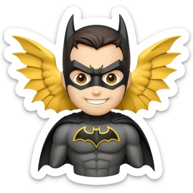 Batman emoji plzz give me wings alsi with this face like sticker