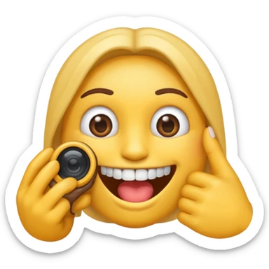 Emoji avec un appareil dentaire et des bagues sur les dents  sticker