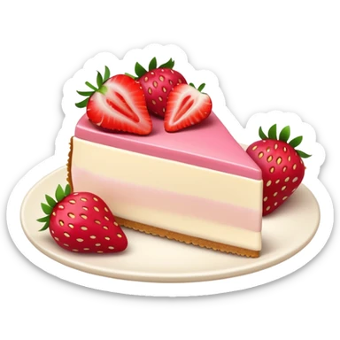 slice of strawberry cheesecake sticker