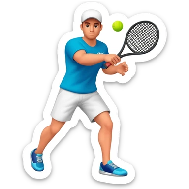 full body whi guy playing padel sticker
