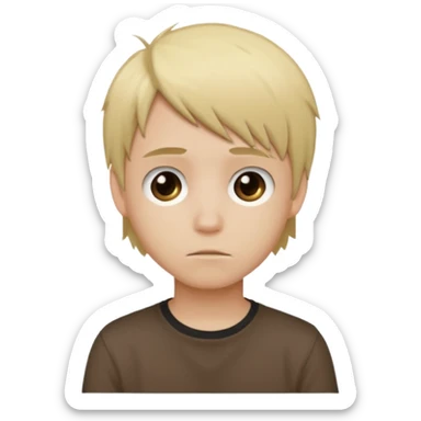 boy with blonde hair emo and brown shirt sticker