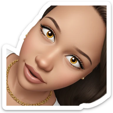 smiling girl with jewelry sticker