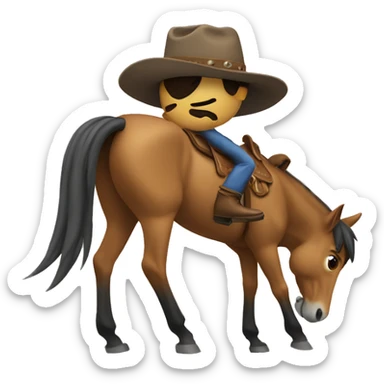 un cowboy chevauchant un chat sticker