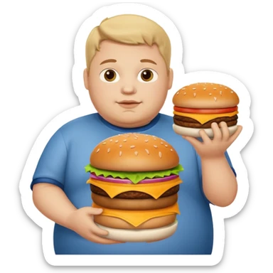 Fat Boy with burger tower sticker