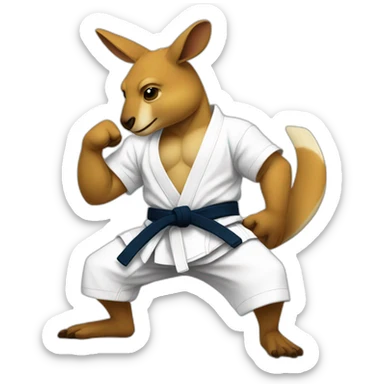 buff kangaroo doing Brazilian jiu-jitsu sticker