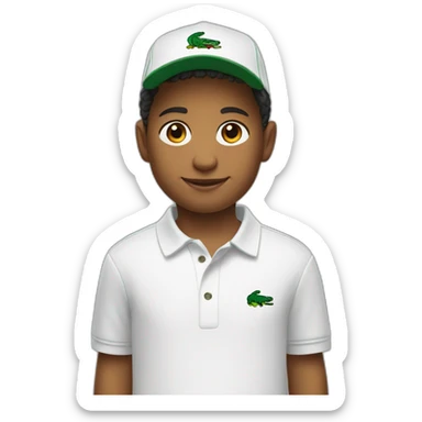 Kid with lacoste polo sticker