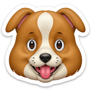Dog sticking tongue out showing front teeth with squinted eyes sticker