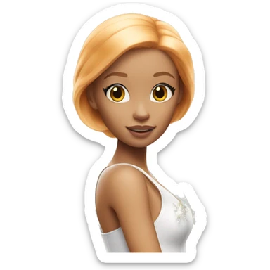 White Barbie fairy ginger sticker