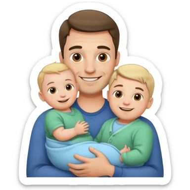 dad with baby sticker