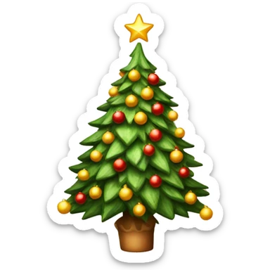 warm vintage christmas tree sticker