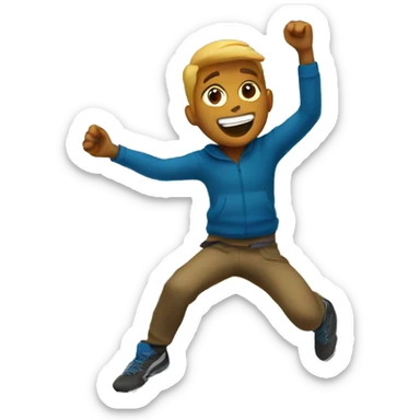 guy jumping off a mountain sticker