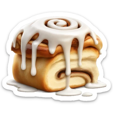 cinnamon roll with frosting on top melting sticker