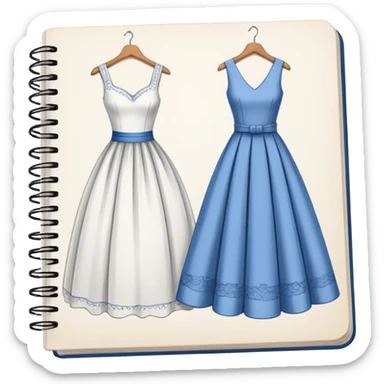 M sketchbook with dress drawings  sticker