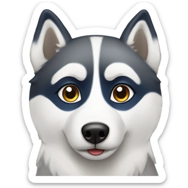 husky with different eye color sticker