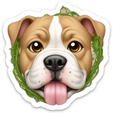 American bully a Dog breed holding a vine glass sticker