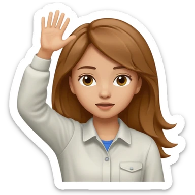 Una chica castaña clara haciendo el dab sticker