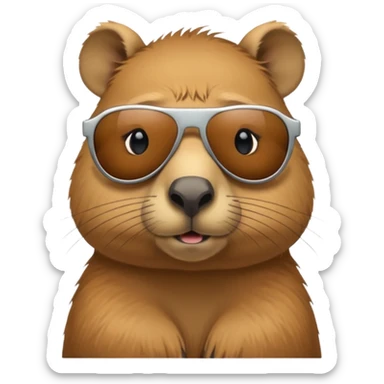 A capybara with sunglasses  sticker