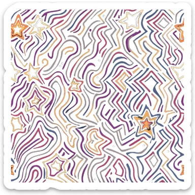 clean simple design with only a glowing sparkle or star overlaid on a roll of patterned fabric, no faces or characters sticker