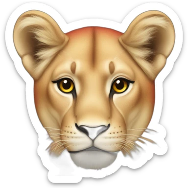 Red lioness sticker