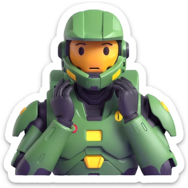 Master Chief from Halo, crying sticker