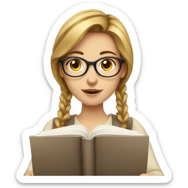 young european woman studying  sticker