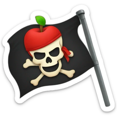 apple logo pirate flag sticker