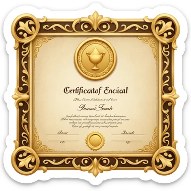 a certificate sticker