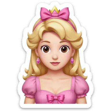 Princess peach with a ribbon on her hair full body sticker