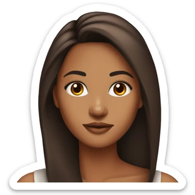 Beautiful Mixed woman with long dark hair with copper highlights sticker