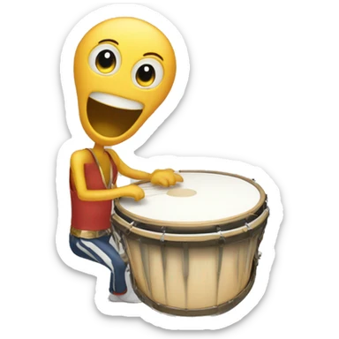 squelette jouant du tambour  sticker