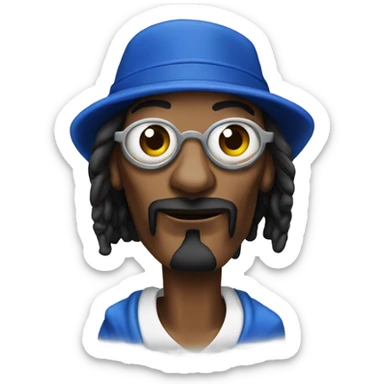 Snoop dogg in a crip outfit with a cigar in his mouth sticker