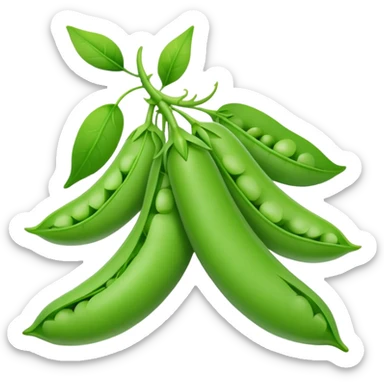 single snap pea with leaves sticker