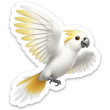 White cockatiel parrot flying sticker