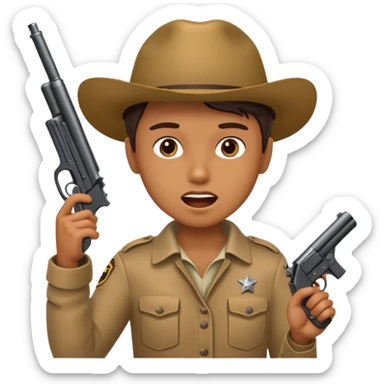 Gun pointing at a person’s mouth sticker