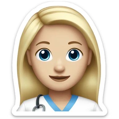 nurse blonde hair and blue eyes sticker