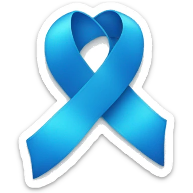 Blue heart with blue ribbon sticker