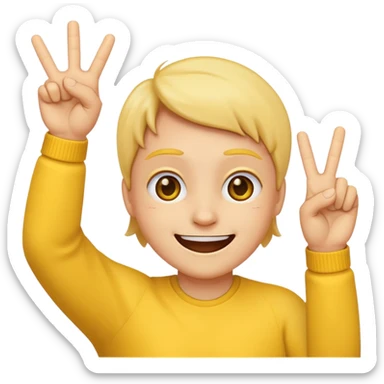 Can you make a smiling emoji that has 2 hands up with both middlefingers up? sticker